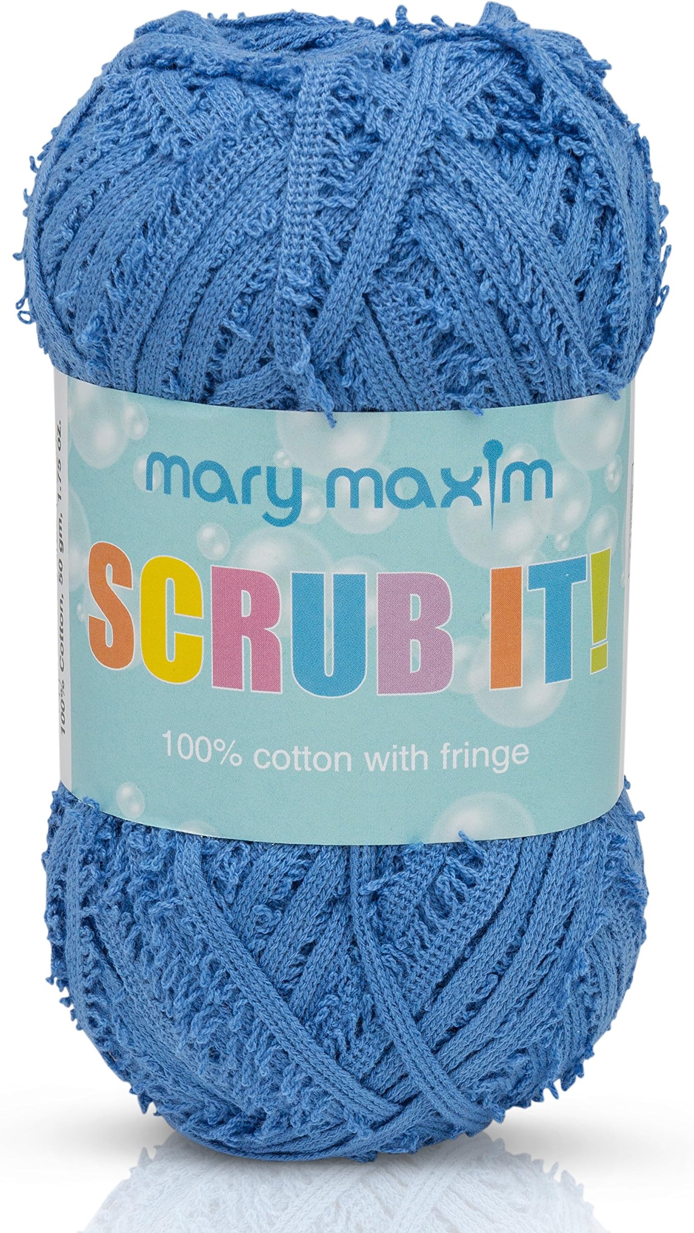 Mary Maxim Scrub It Yarn “Blue” | 4 Medium Worsted Weight Yarn for Knit & Crochet Projects | 100% Cotton | Perfect for Dishcloths, Towels and Scrubbies