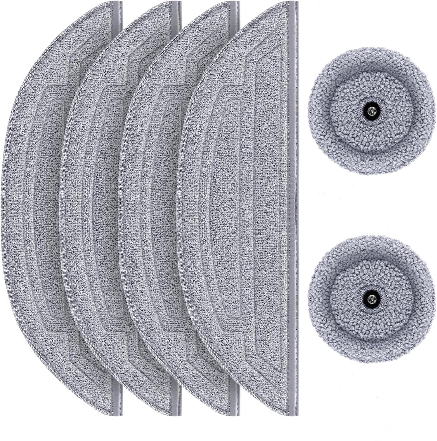 6 Pcs Replacement Microfiber Mop Pads, Dual Sonic Vibration Support, compatible with Roborock S8 MaxV Ultra and S8 Max Ultra, Edge Mopping Accessories