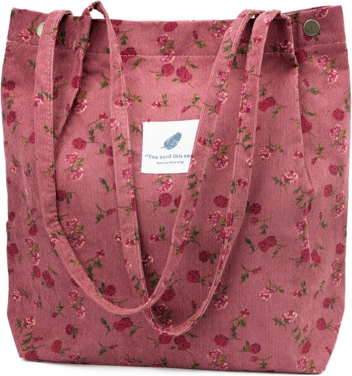 TOPASION Lindo bolso de pana bolsos de hombro de lona para mujeres viajes compras