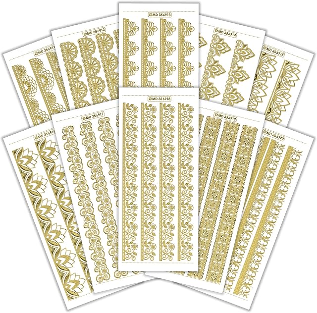Peel Off Stickers Bumper Value Pack containing 10 Sheets of CPD 3019 Double Embossed