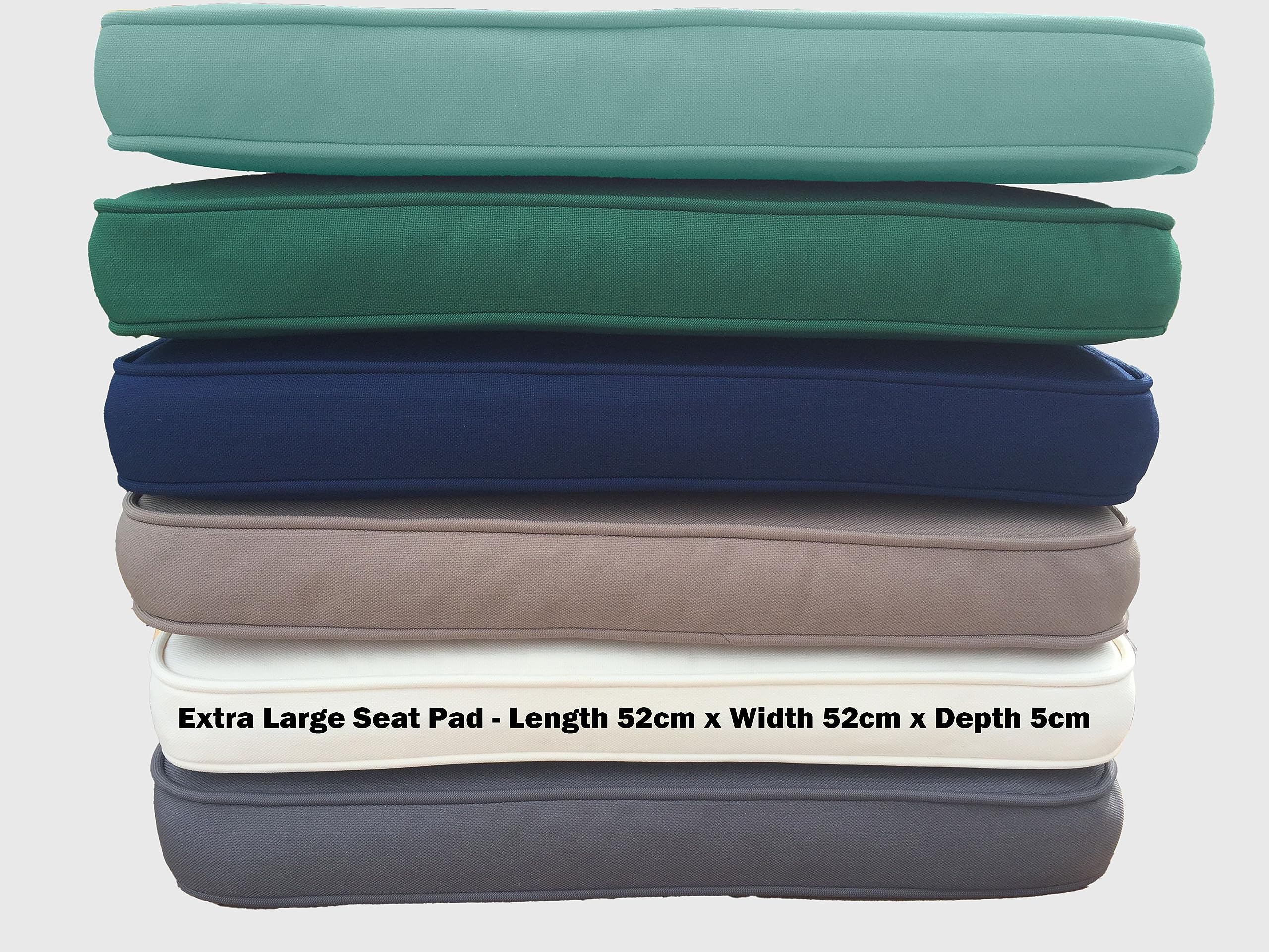 Sustainable Furniture UK Ltd - Outdoor Extra Large Green Seat Pads | 2 Premium Garden Cushions | Showerproof | Pack of 2 | Tieback