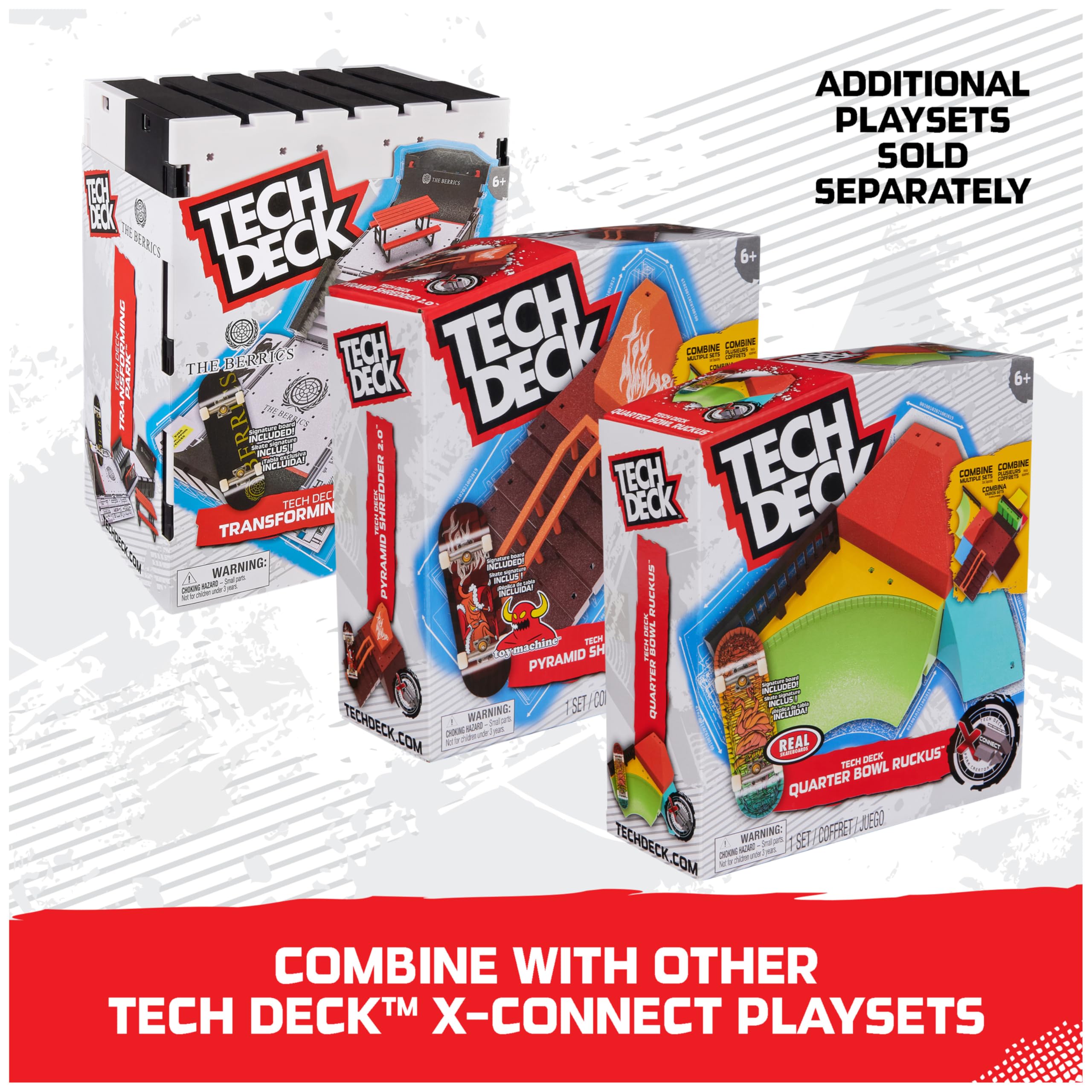 Spin Master Tech Deck Primitive Skate Park de X-Connect Kit de rampes personnalisables et constructibles avec une planche à doigts pour enfants à partir de 6 ans
