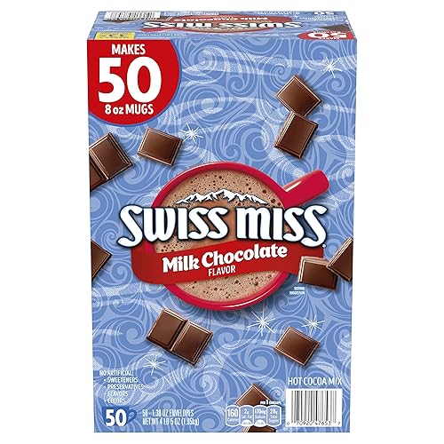 Swiss Miss Milk Chocolate Flavor Hot Cocoa Mix, 1.38 oz. 50-Count - 69 Ounce (Pack of 1)