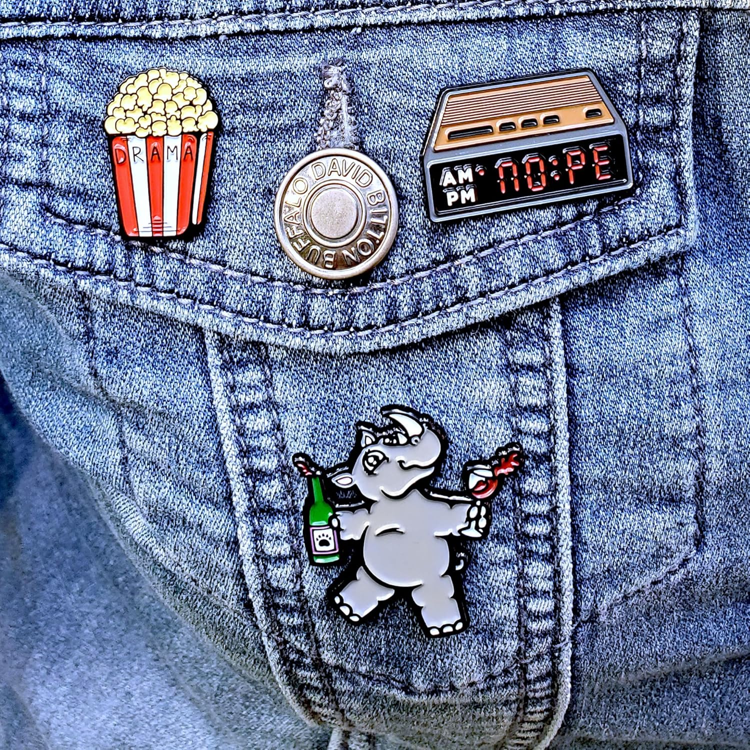 Kolorspun Drama Popcorn Enamel Lapel Pin - Image 3