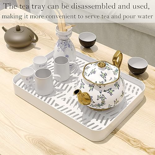 Miniatura 7 de COVAODQ Soporte para taza de encimera de 2 niveles, barra de estante de taza de café de metal moderno