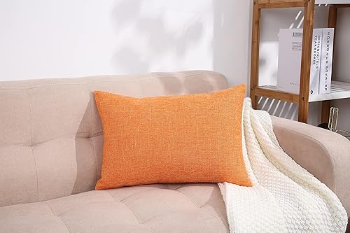 Miniatura 2 de TangDepot Funda de cojín de lino con forro pesado, funda de almohada lumbar, funda de almohada para interiores y exteriores (12 x 20 pulgadas,