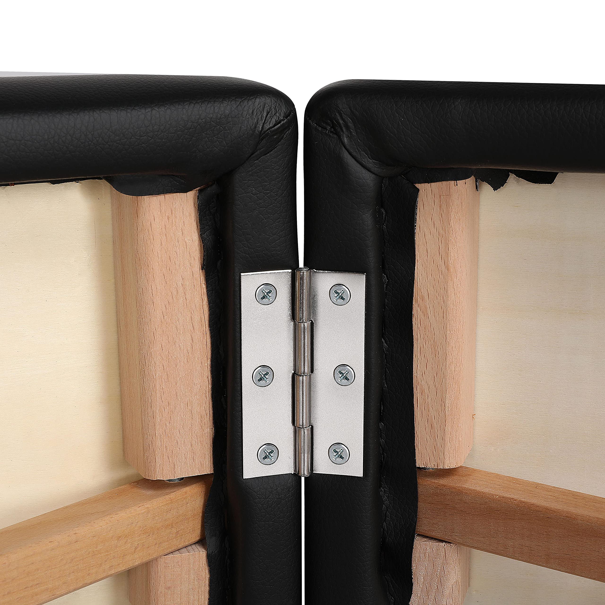 Yaheetech Massageliege Set 2 Zonen Massagebett mit Buchenholzbeinen klappbar Massagebank 70 cm Breit & Höheverstellbar Drehhocker Massagehocker