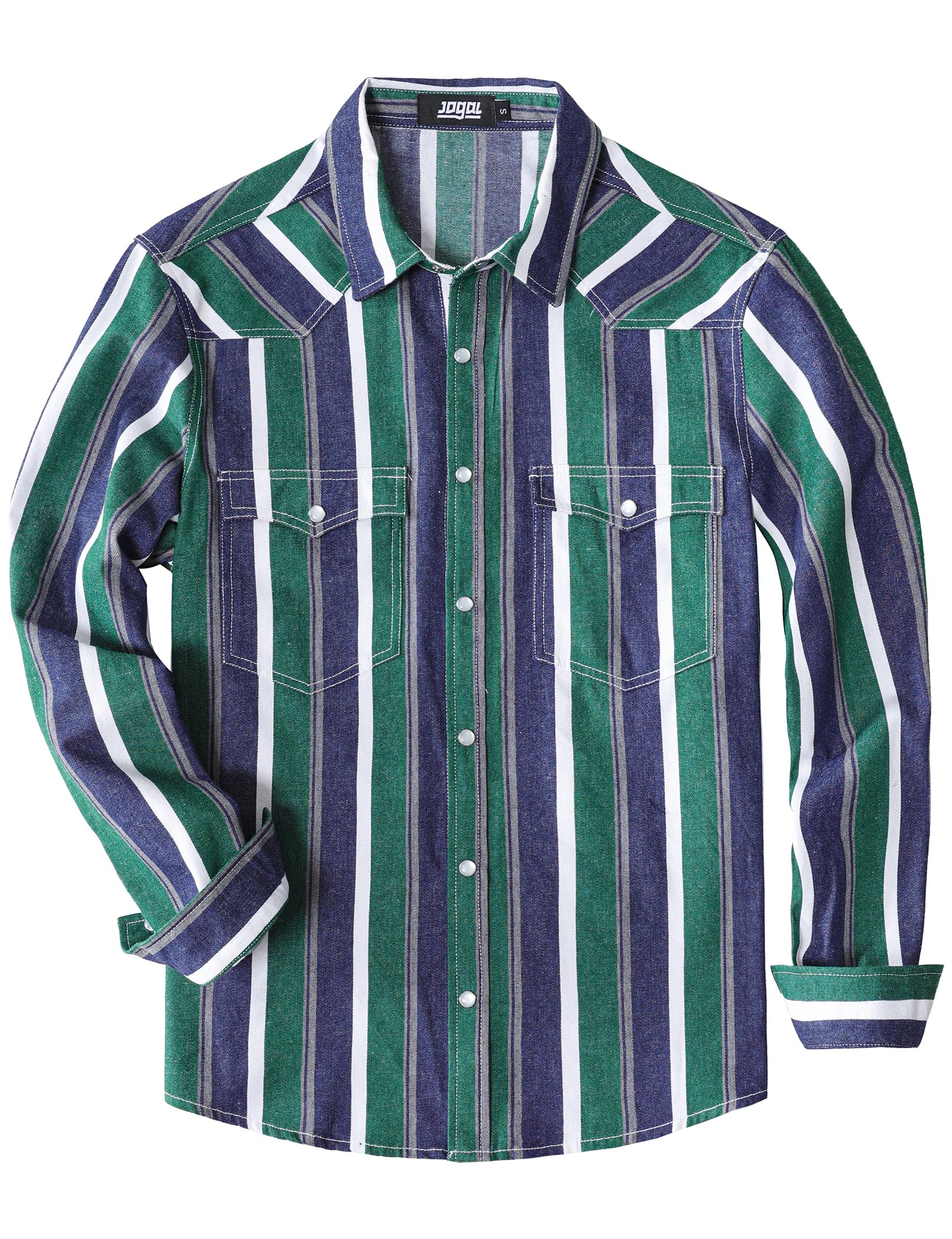 JOGAL Striped Pearl Snap Brushpopper