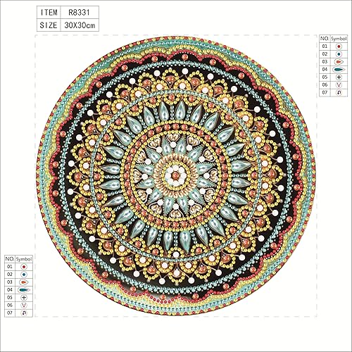 Miniatura 7 de Hibah Kits de pintura de diamantes para adultos, mandala, manualidades de diamantes para niños principiantes, arte de gemas de forma especial 5D,