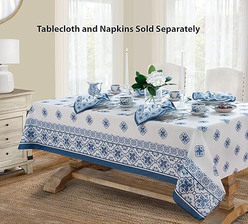 Miniatura 5 de Newbridge Cenefa de tela para ventana de cocina, cenefa de 60 pulgadas de ancho x 15 pulgadas de profundidad, azul mediterráneo, cenefa de cocina