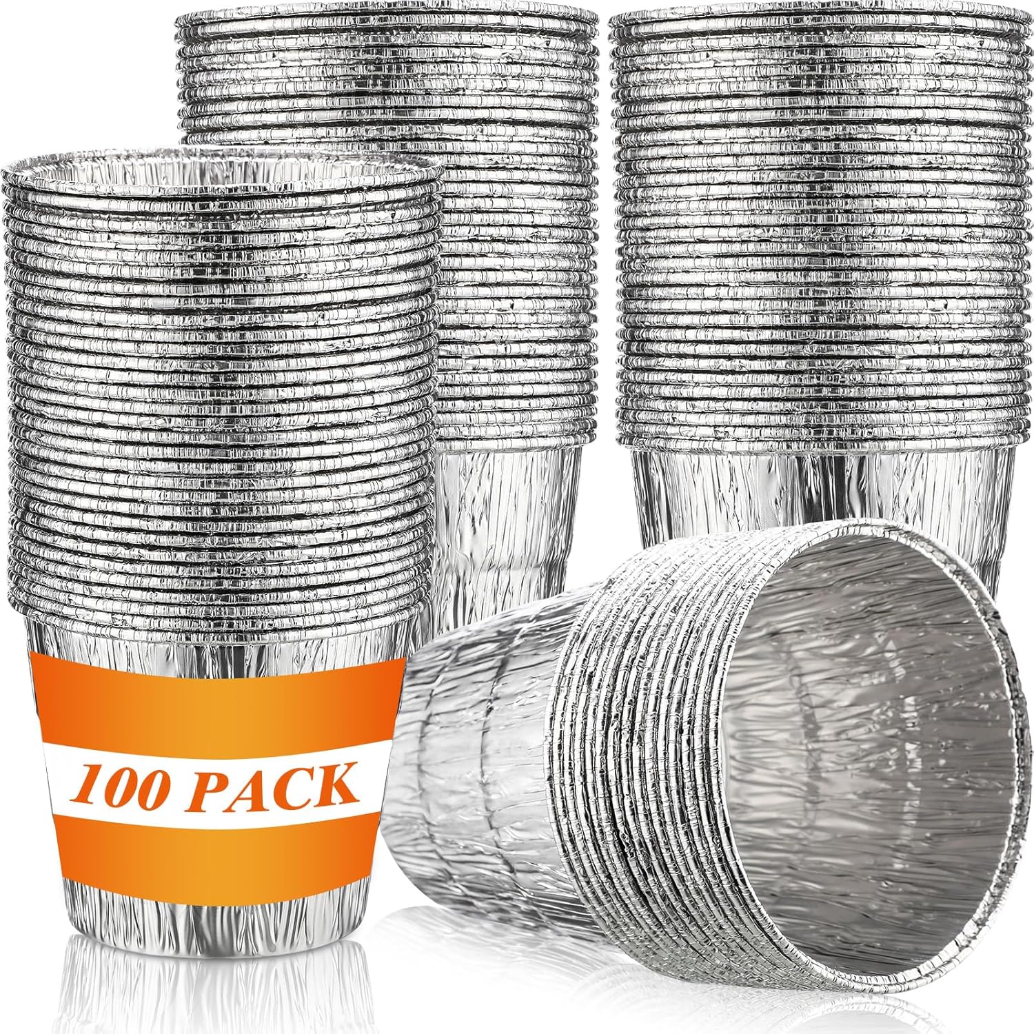 100 Pack Grease Bucket Liner Bulk, Compatible with Traeger 20/22/34 Series, Pitboss, Green Mountain and Other Grill Bucket Accessories, Drip Liner Drip Pan 4.9" x 4.1"