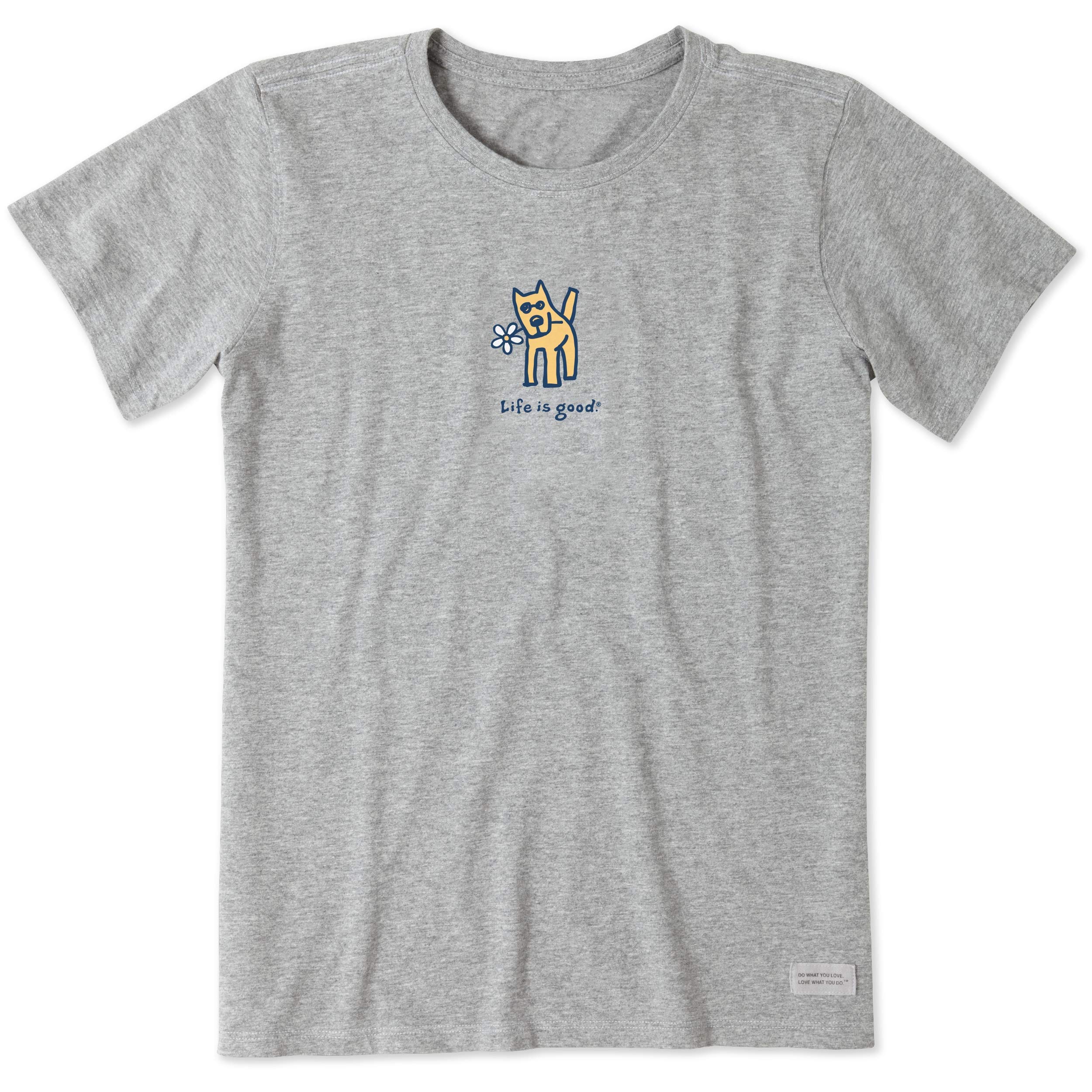 Life Is Good Women's Vintage Crusher Tee Rocket with Daisy, Heather Gray, Heather Gray, 3XL