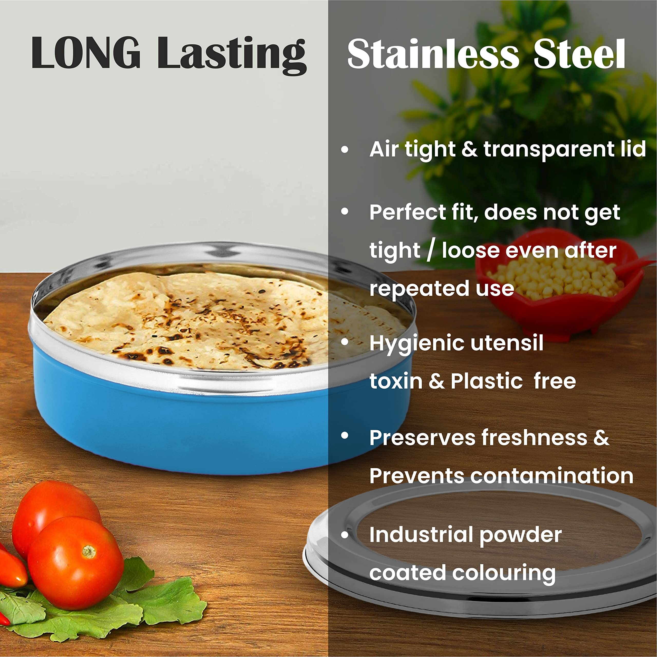 Snapklik.com : AXIOM Roti Container Stainless Steel Storage