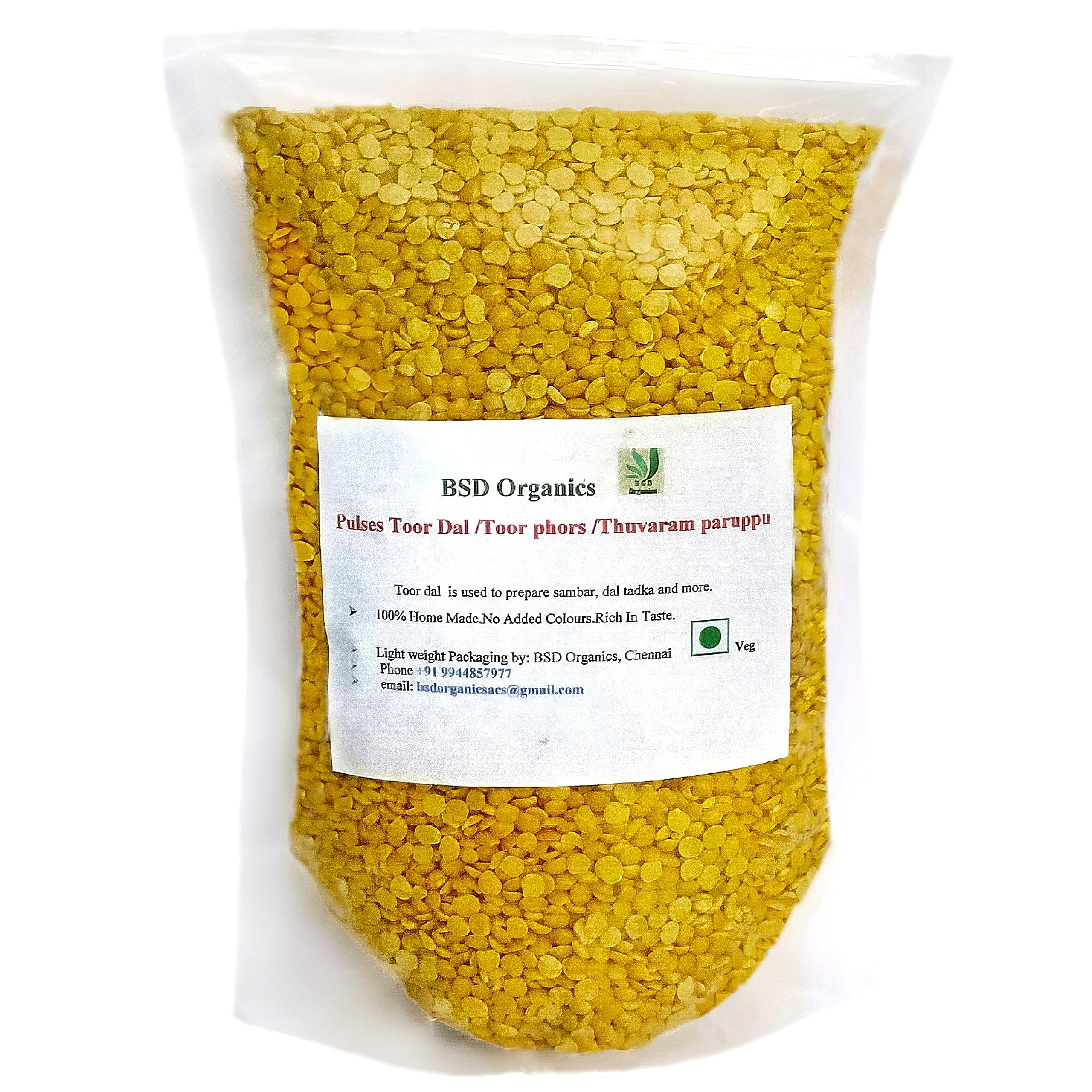 BSD Organics Pulses Toor Dal /Toor phors /Thuvaram paruppu - 1
