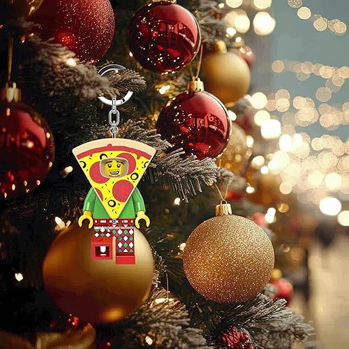 Miniatura 2 de LEGO Minifigures KE176H - Llavero de figura grande de 3 pulgadas de alto, disfraz de pizza