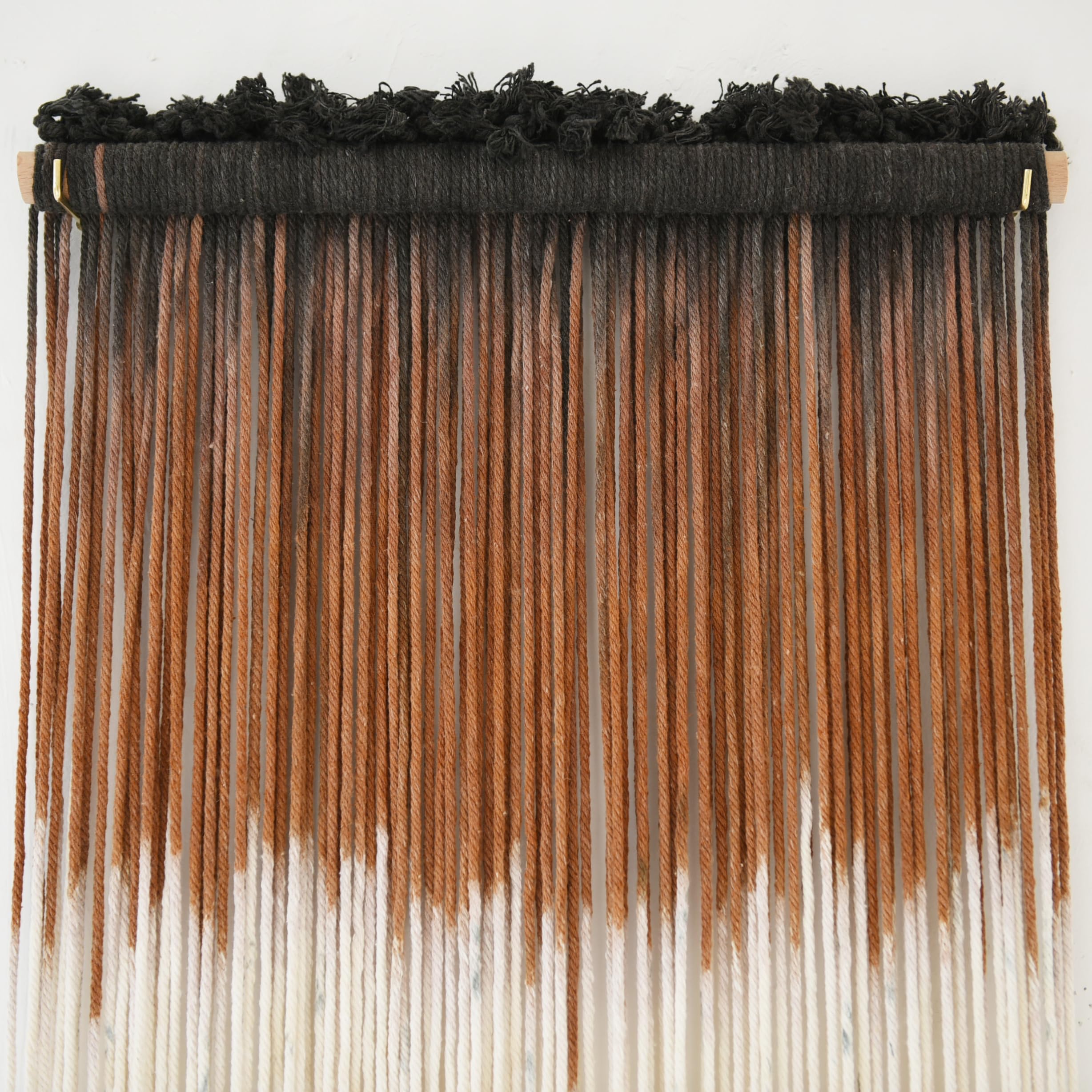 Tapiz de macramé para colgar en la pared, color marrón, bohemio, tejido a mano, con borlas, arte de pared para sala de estar, dormitorio, arte de fibra de 15 pulgadas de ancho x 43 pulgadas de largo 7