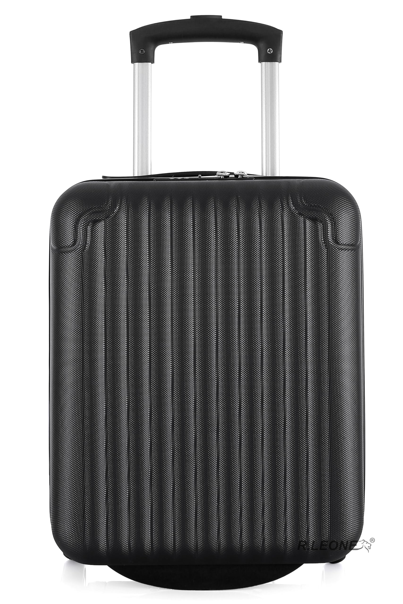 R.Leone Valigia Trolley Bagaglio a Mano 40x30x20cm Wizzair Vueling 2 Ruota in ABS 288 (Nero, Valigia 40X30X20cm 2Ruota)