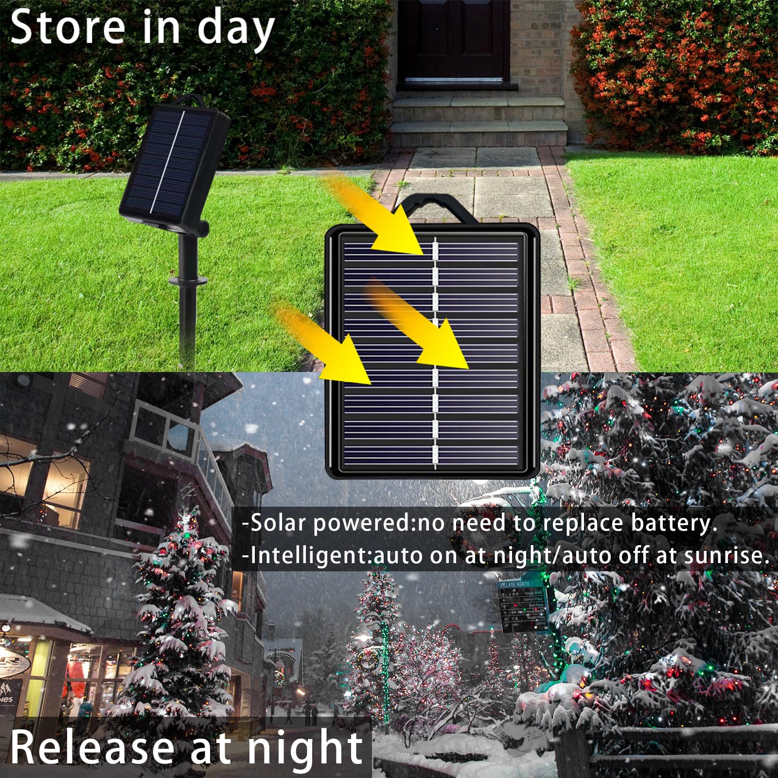 Luces solares de Navidad rojas, blancas y verdes para exteriores, paquete de 2 tiras de 400 luces LED de 152 pies con 8 modos IP44 impermeables para árbol, jardín, patio, boda, fiesta, decoración de