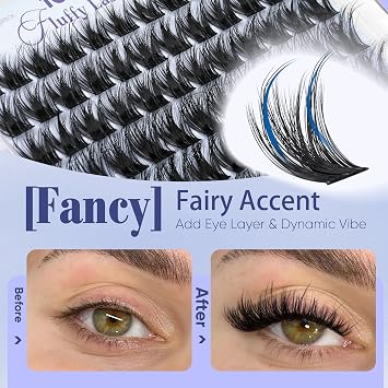 TOOCHUNAG Fluffy Lash Clusters Wispy Eyelash Clusters D Curl