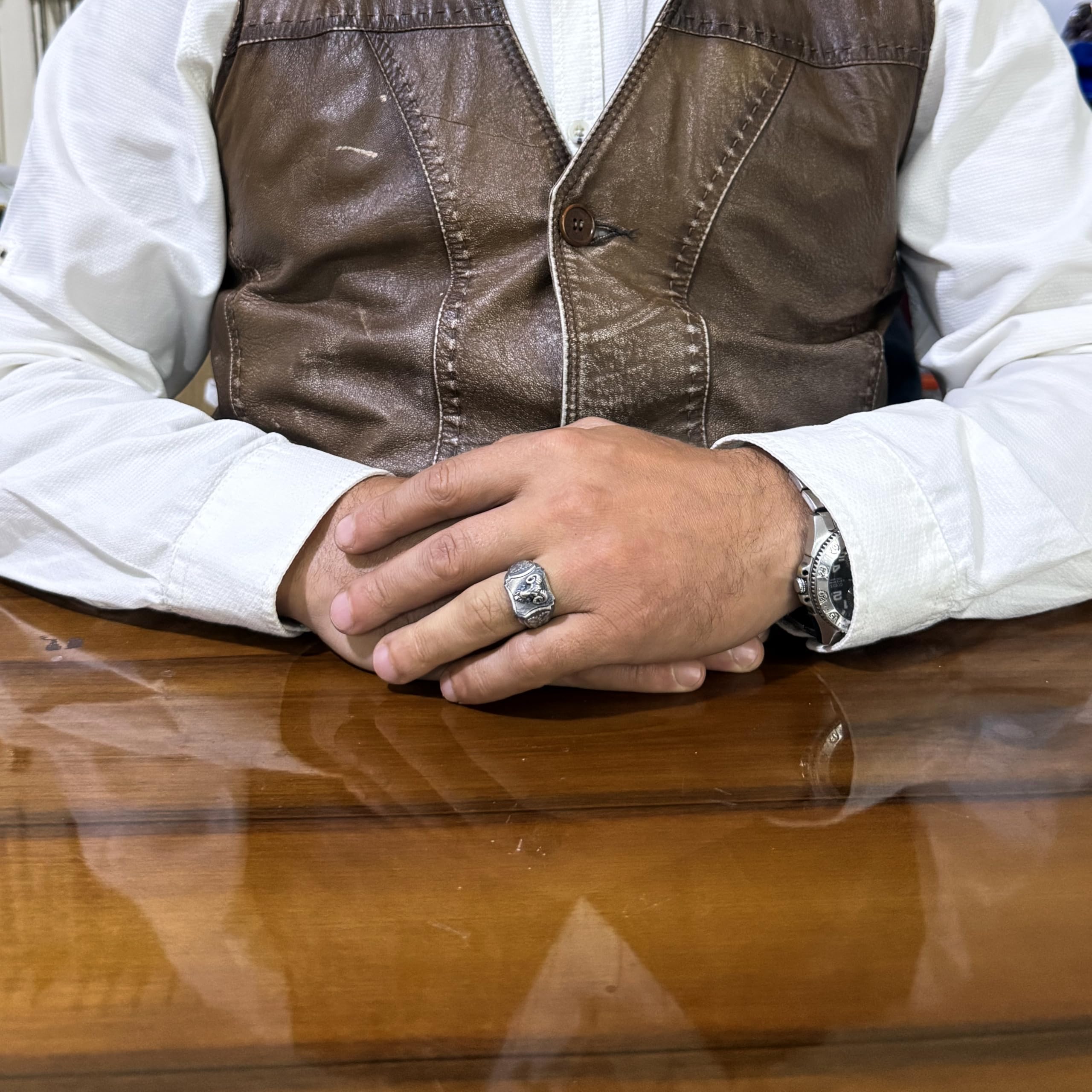 KAMBO Anello da uomo in argento Sterling 925 con testa di ariete, fatto a mano, stile gotico, gioielli che simboleggiano forza, leadership, potere zodiacale dell'Ariete