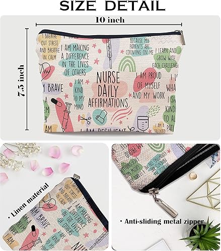 Miniatura 5 de Ayxvt Bolsa de enfermera, bolsas de enfermería para enfermeras, bolsa de cosméticos para enfermeras, regalos de enfermera, bolsas de maquillaje para