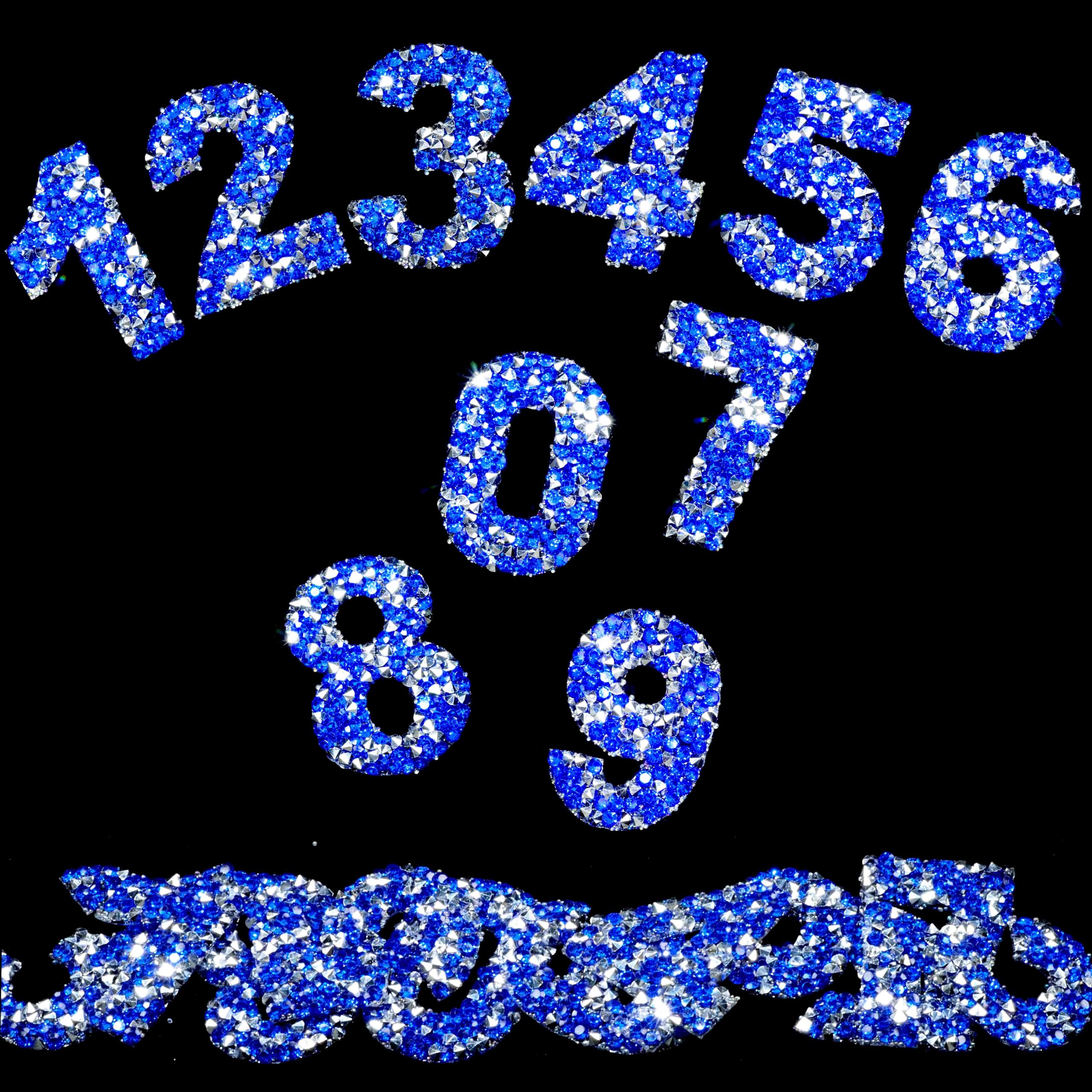 Chiffres strass bleu de 4 cm de qualité premium pour décoration