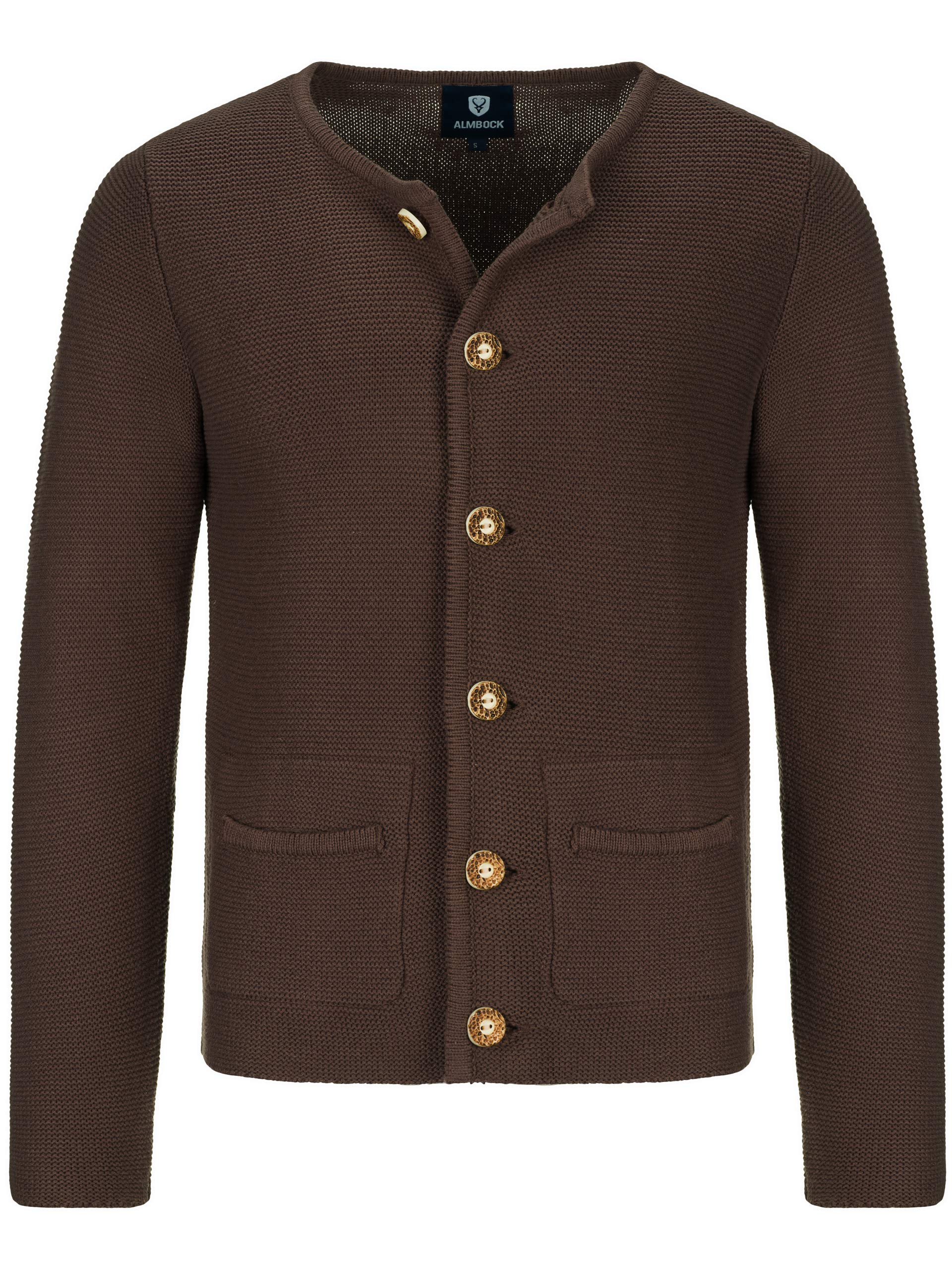 Almbock Strickjacke Herren - Cardigan für Männer in schwarz-anthrazit, braun, grau - Trachten Strickjacke - Größen S, M, L, XL, XXL, XXXL