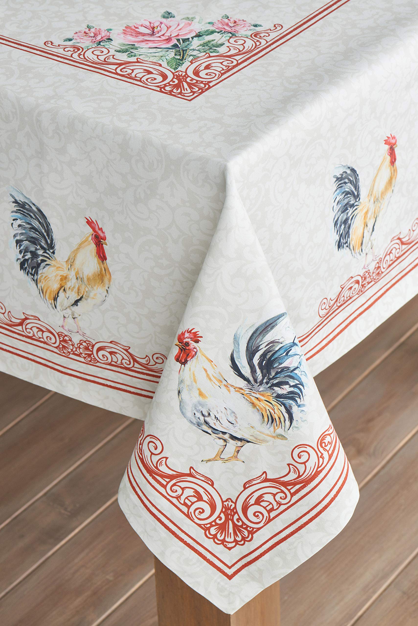 Maison d' Hermine Campagne Mantel de Pascua 100% algodón para comedor de cocina | Mesa | Decoración | Fiestas | Bodas | Primavera/Verano (Rectángulo, 137 cm x 137 cm)