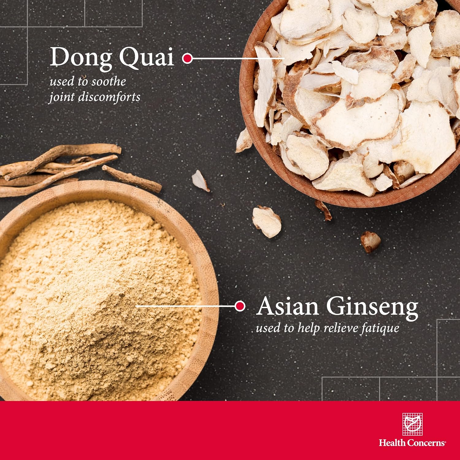 Health Concerns Mobility 3 – Joint & Muscle Support – Herbal Stiffness Supplement for Men & Women – Dong Quai, Ginseng, Fo-Ti, Loranthus & Ginger Formula – Chinese Support – 90 Capsules