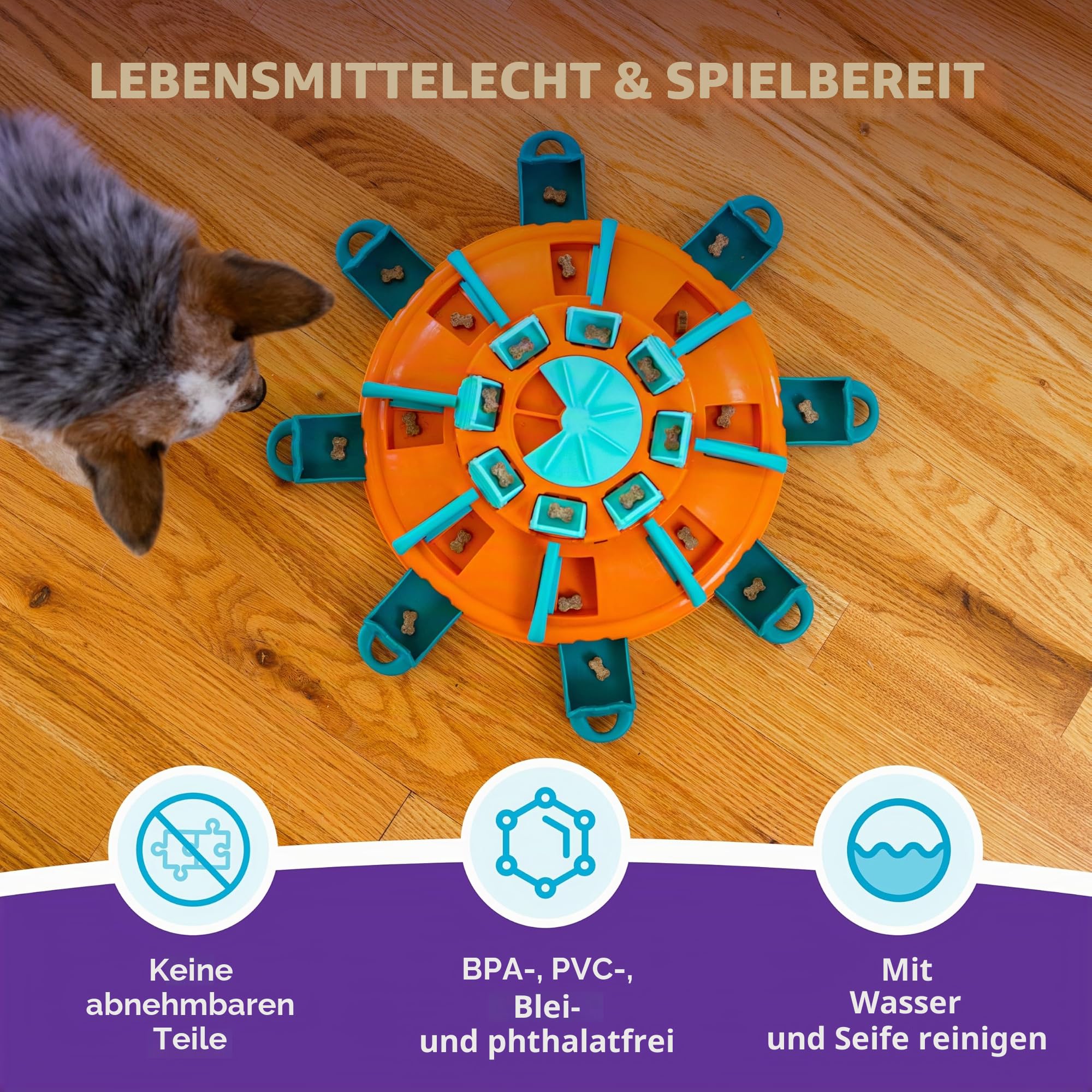 Outward Hound by Nina Ottosson Tower of Treats Level 4 Expert Dog Treat Puzzle for Enrichment, Orange