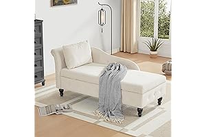 Nailhead Tufted Bedroom Chaise Lounge with Pillow