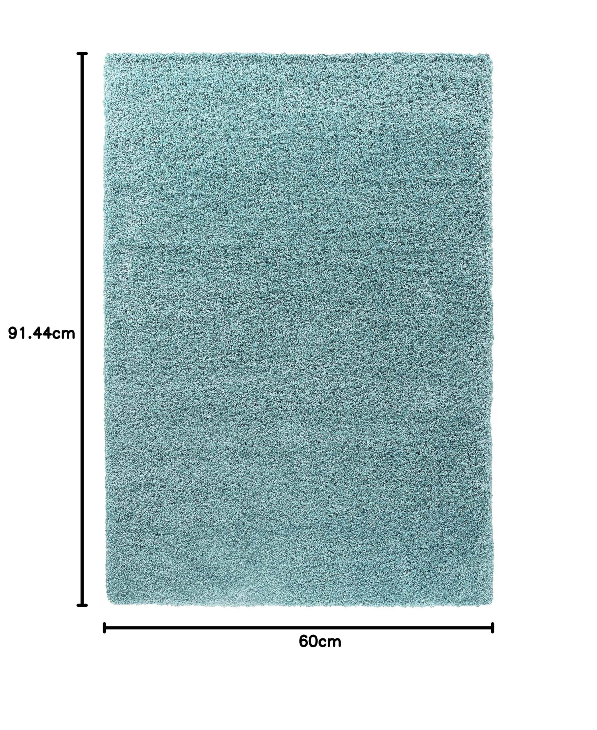 Serdim Rugs Tapis à Poils Longs en polypropylène pour Salon Bleu Canard 120 x 170 cm