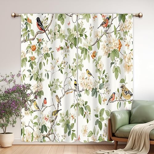Miniatura 5 de Cortinas de cocina con fase lunar - Boho brujería floral negra corta para ventana, tratamiento estético de flores silvestres primaveral, bolsillo