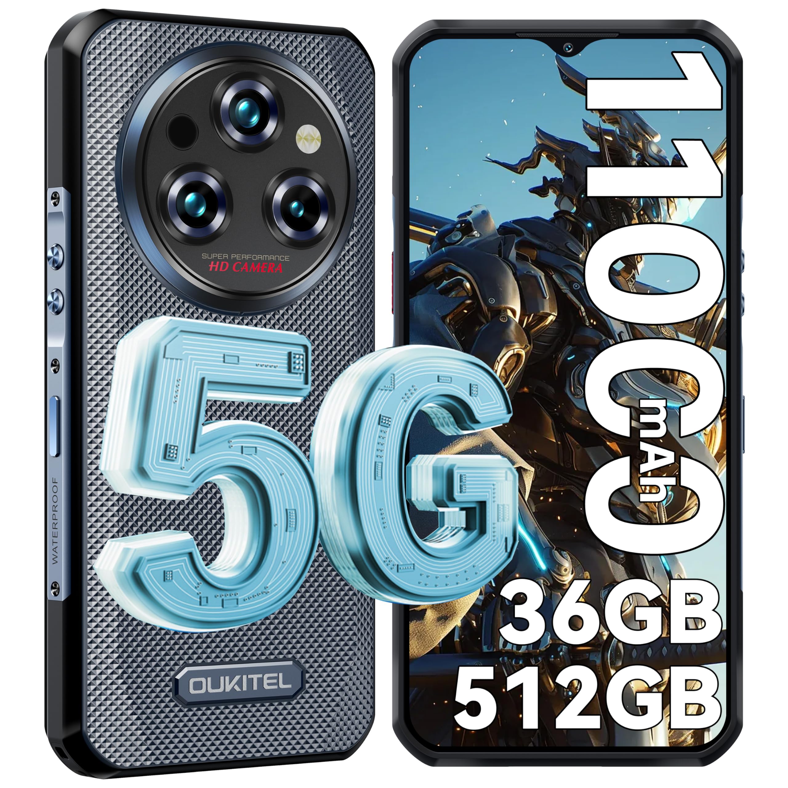 Amazon | OUKITEL WP35 Pro 5G SIMフリー スマホ 本体 36GB RAM+