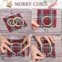 Vista 5 de Caydo 24 aros de bordado de 2.5 pulgadas a granel, pequeños aros de punto de cruz, círculo de bambú, mini aros de bordado para adornos de Navidad