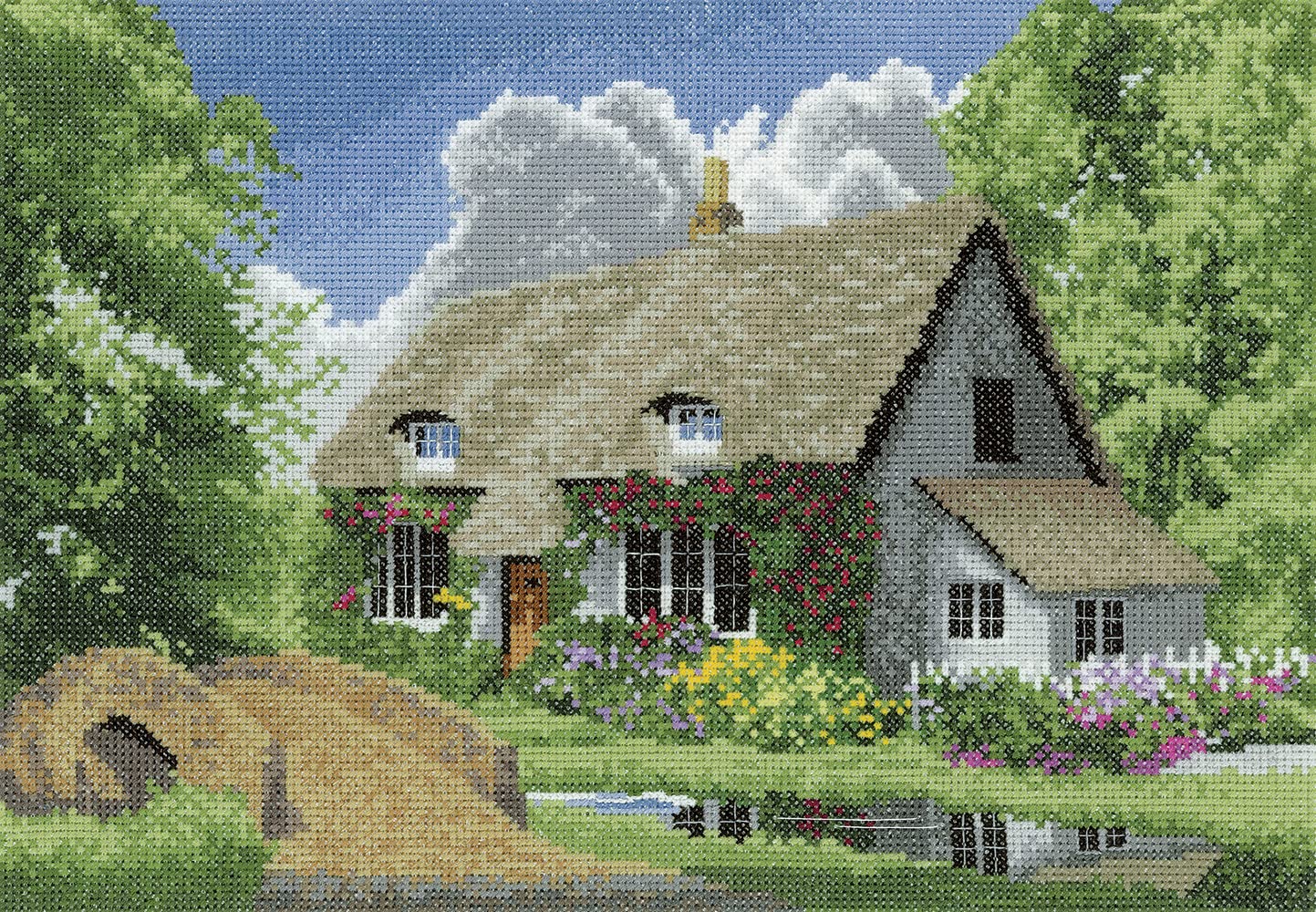 Heritage Crafts Multifarbig Cross Stitch Kit - Summer Cottage