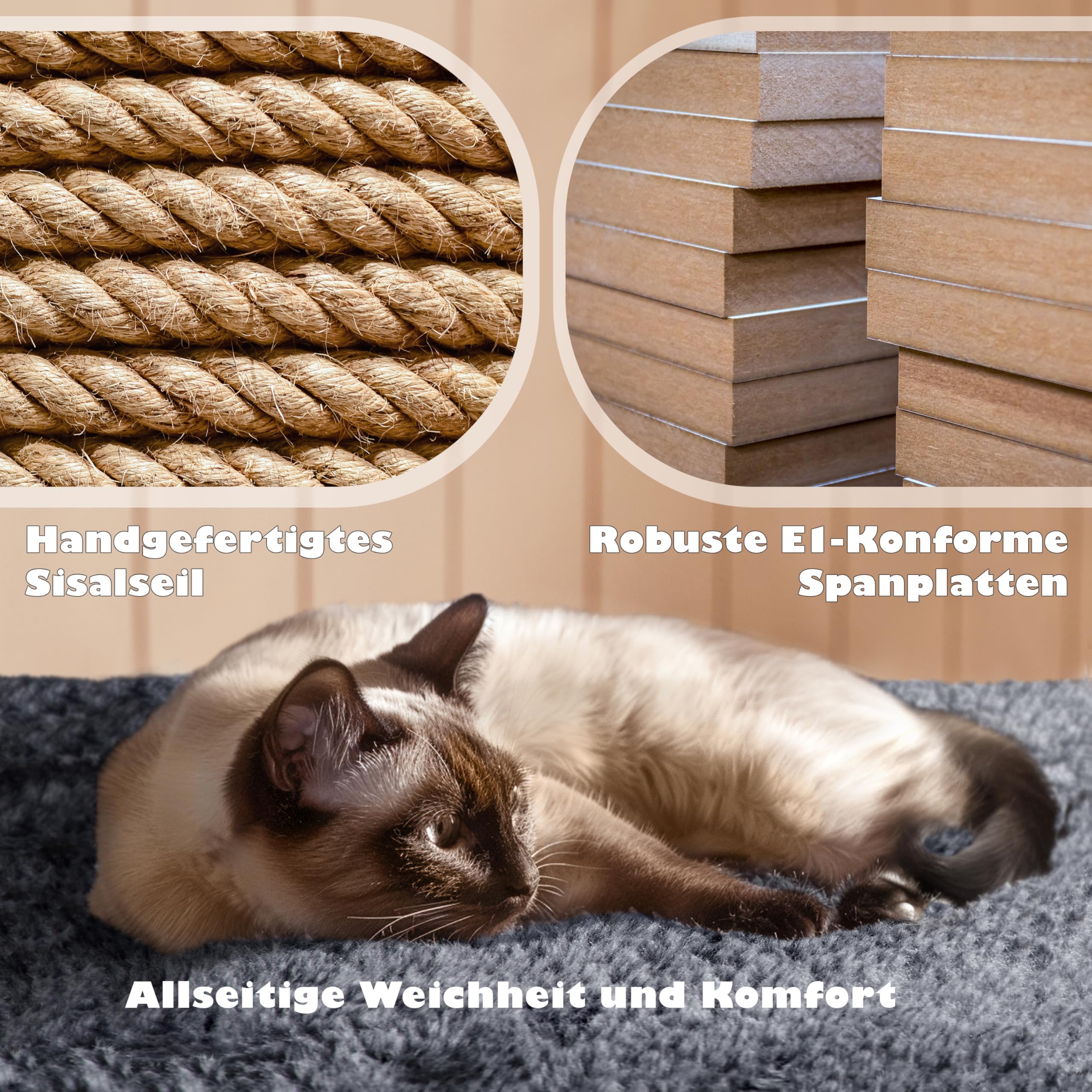 Yaheetech 139 cm Kratzbaum für Kleine und Mittelgroße Katzen, Mehrstufiger Katzenturm mit 2 Höhlen, 3 Plattformen, Sisalsäulen und Stufendesign, Stabil für Mehrkatzenhaushalte, Dunkelgrau