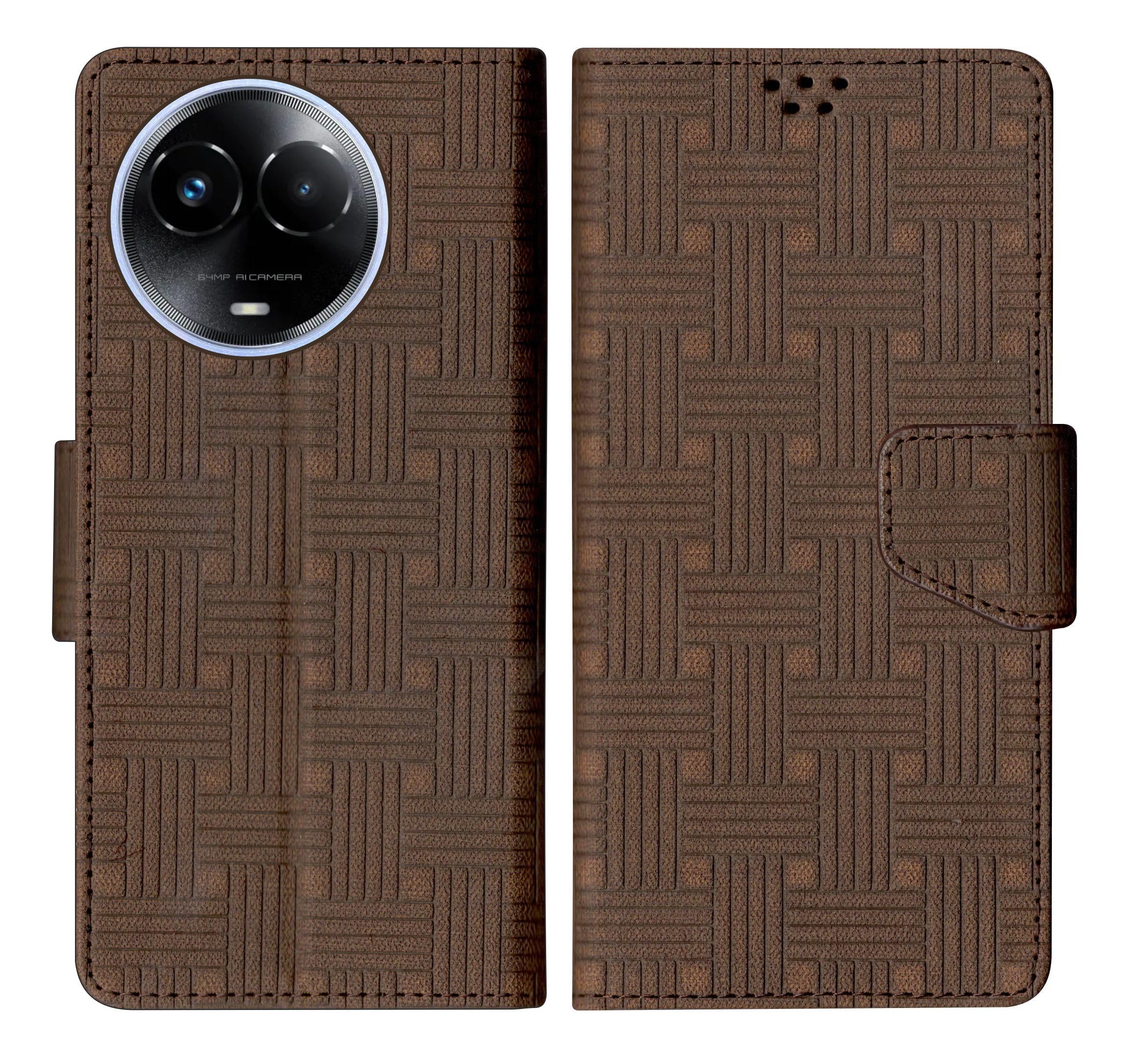 SBMS Realme 11X 5G / Realme 11 5G / Realme C67 5G / Realme Narzo 60X 5G Flip Cover Back Cover Case with Magnatic Closure | Inbuilt Stand | Card & Money Pocket (Mat Brown) (B0CGJ58PSN) Amazon Price History, Amazon Price Tracker