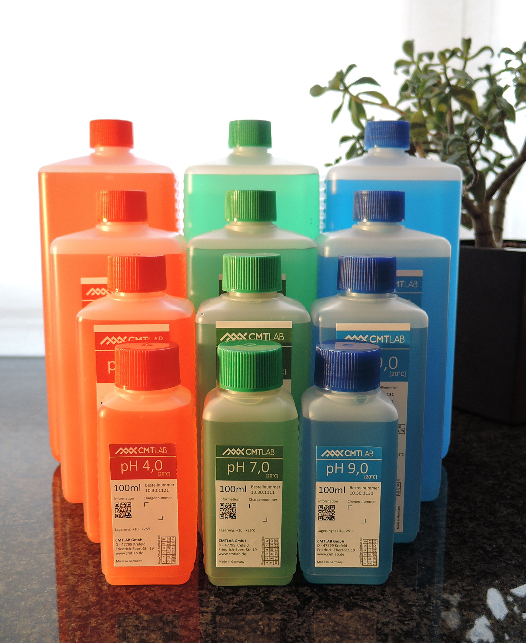 pH-Sensor/Elektrode, Kunststoffschaft + KCL 3mol + pH4/pH7 Pufferlösung, Industriequalität Made in Germany
