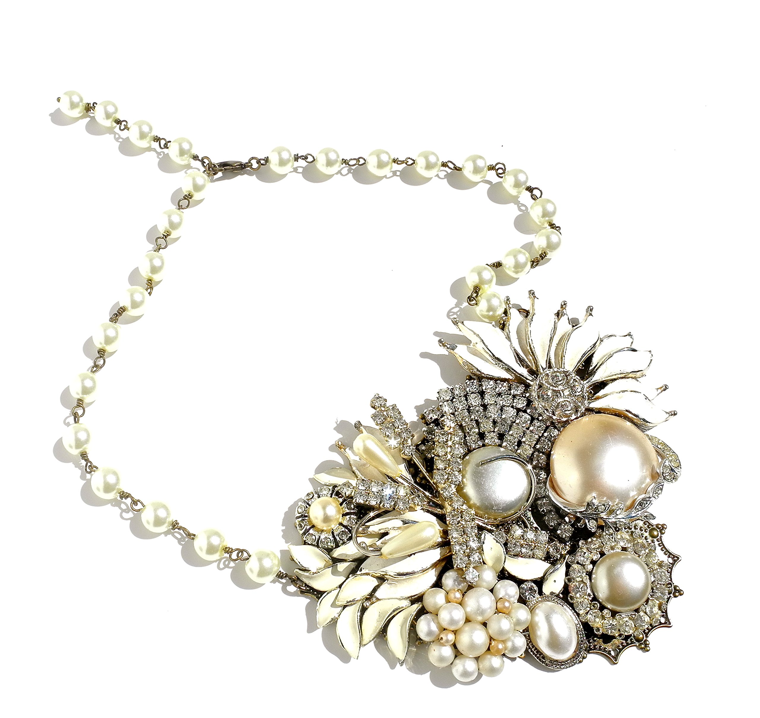 Chunky Pearl Statement Necklace, Vintage Jewelry