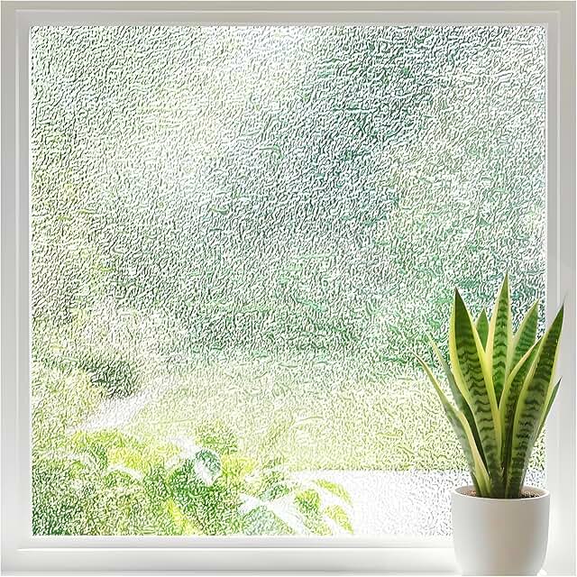 Frosted Glass Window Film, Privacy Window Cling UV Blocking, Non Adhesiv...