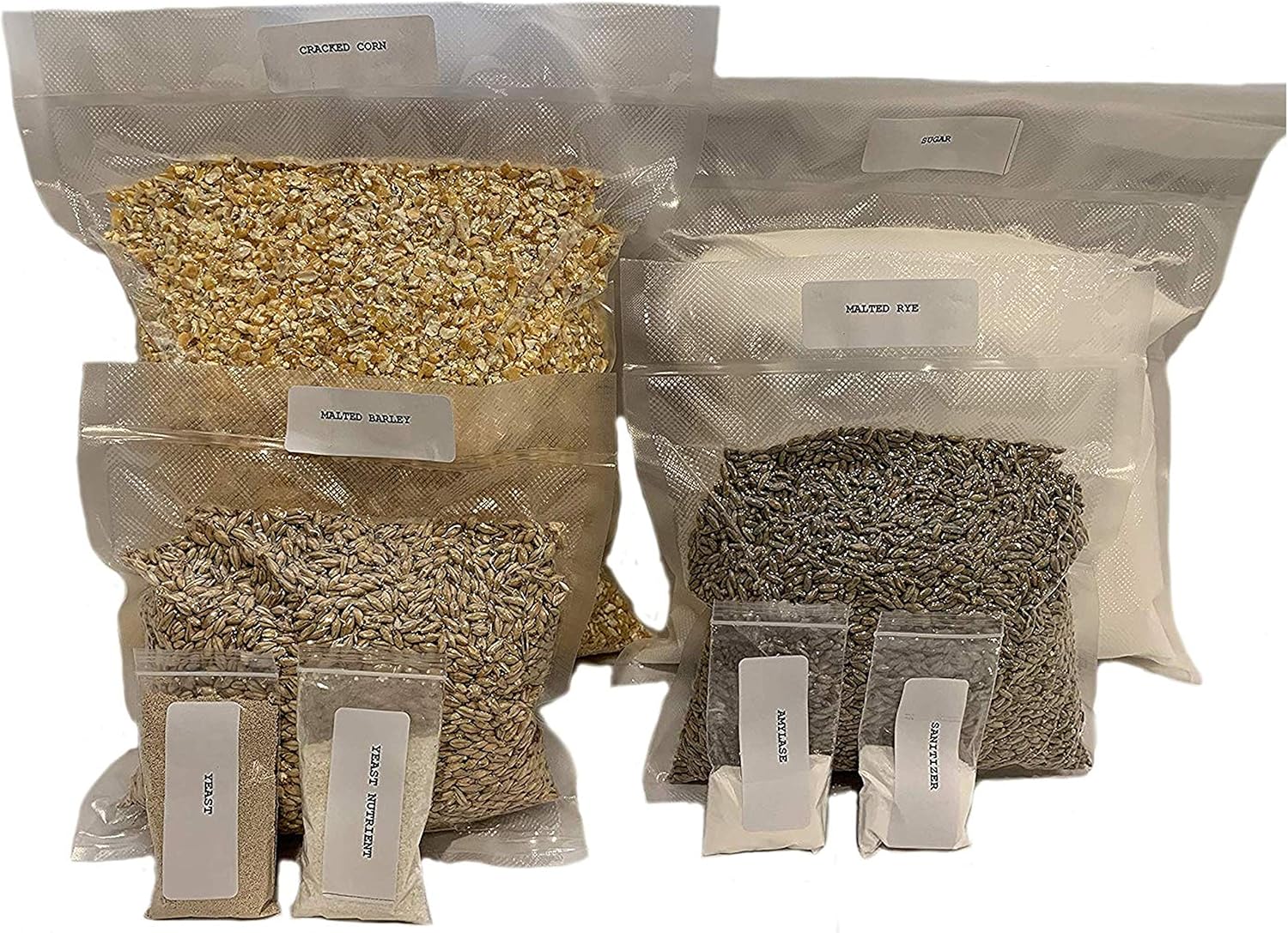 Complete Cracked Corn, Malted Barley & Rye Whiskey Mash & Fermentation Kit