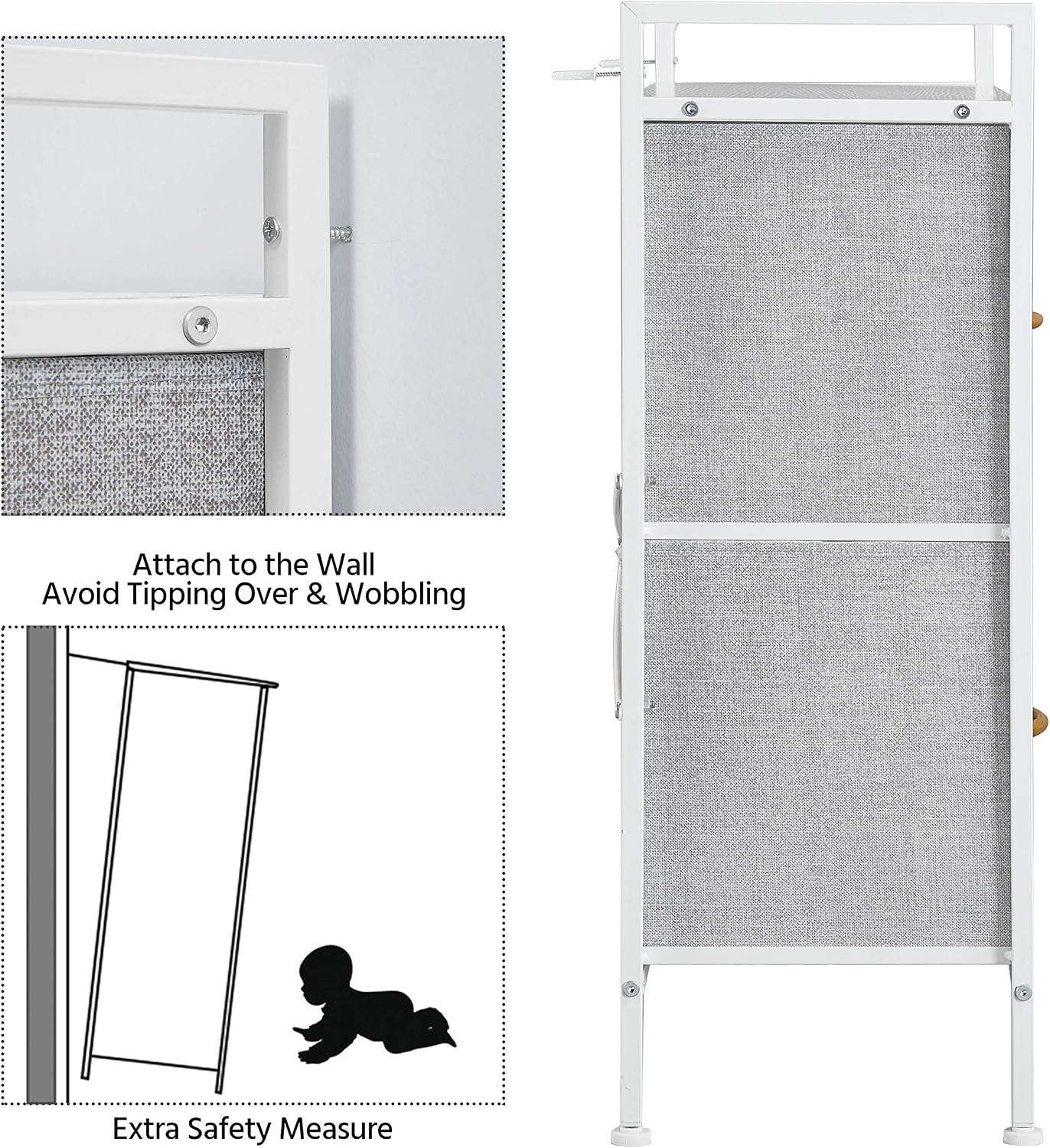 Yaheetech 5 Drawers Fabric Organizer Fabric Storage Organizer Unit Tower for Hallway, Entryway, Steel Frame, Easy Pull Handle
