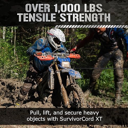 Miniatura 4 de Titan Survival Paracord patentado de supervivencia de 1000 libras, fabricado en Estados Unidos, cuerda de estilo militar 750 con encendedor, línea