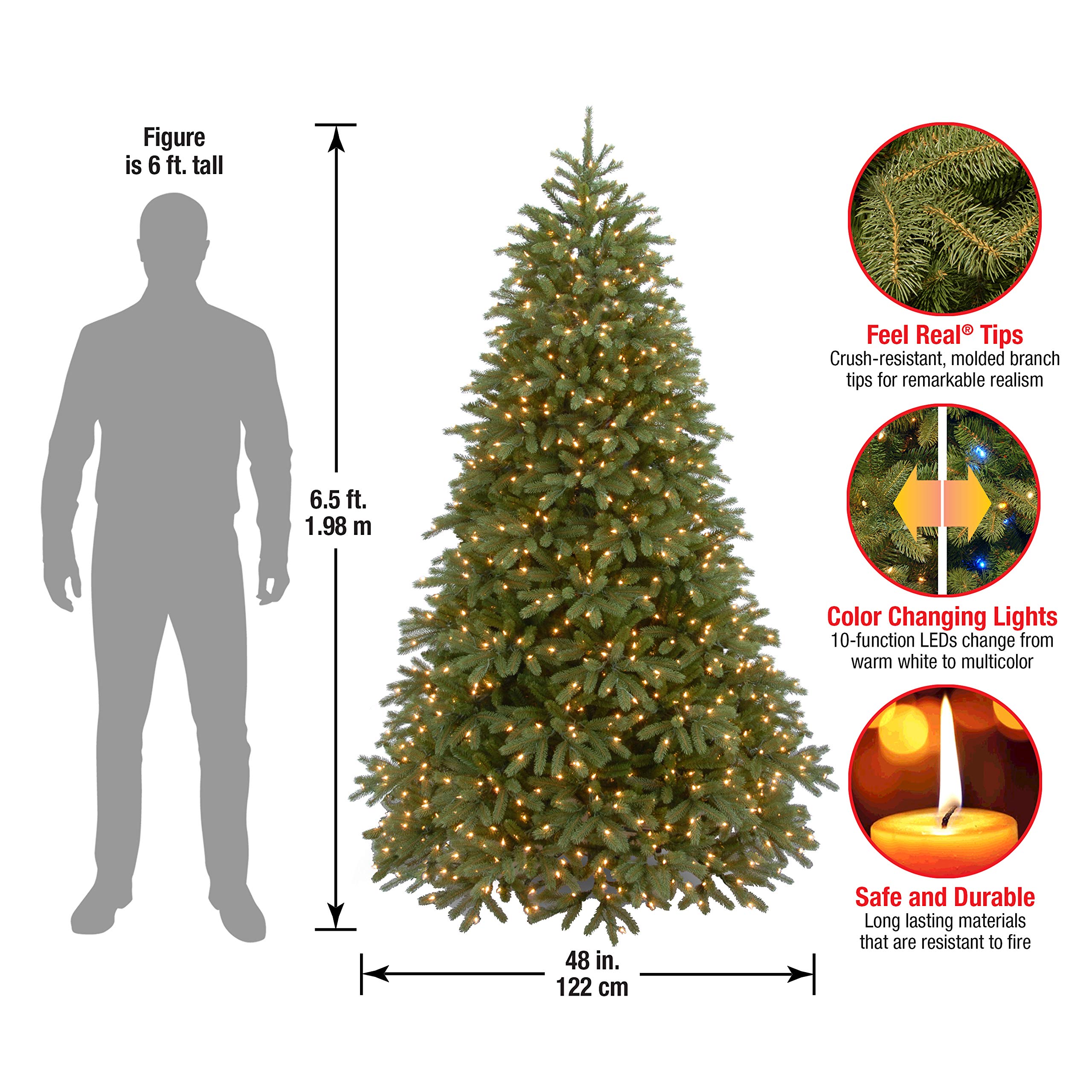 National Tree Company 'Feel Real lit Artificial Christmas Tree Includes ...