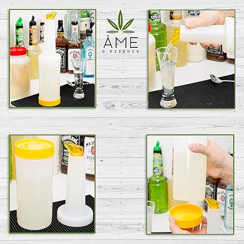 Miniatura 7 de AME D'ESSENCE Juego de 6 recipientes para botellas Store N Pour con boquilla Flow-N-Stow para jugo de fruta y licor, botellas de 1 cuarto de galón,