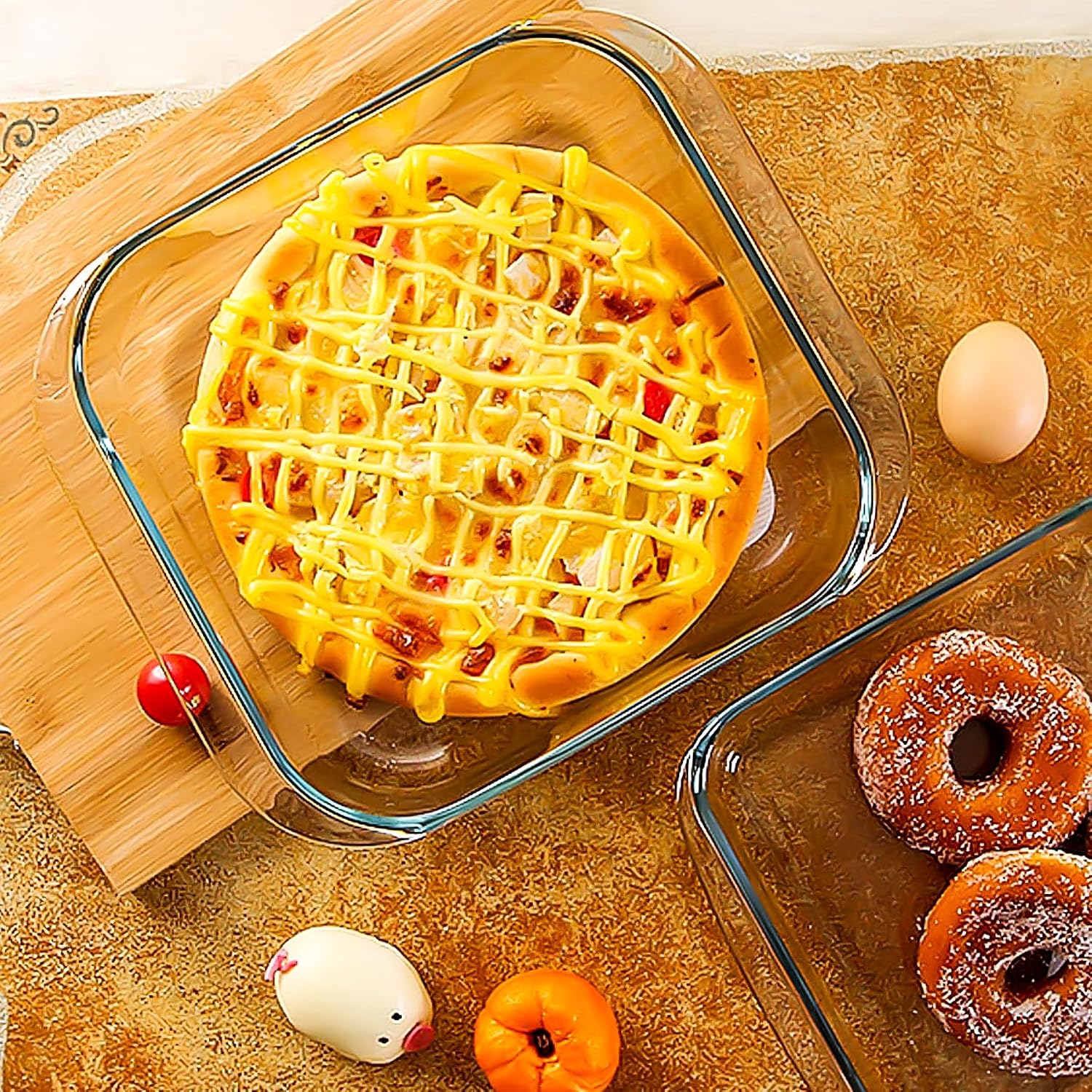 9x9In Square Baking Dish - 2.4QT Glass Baking Pan - Baking Dishes for Oven