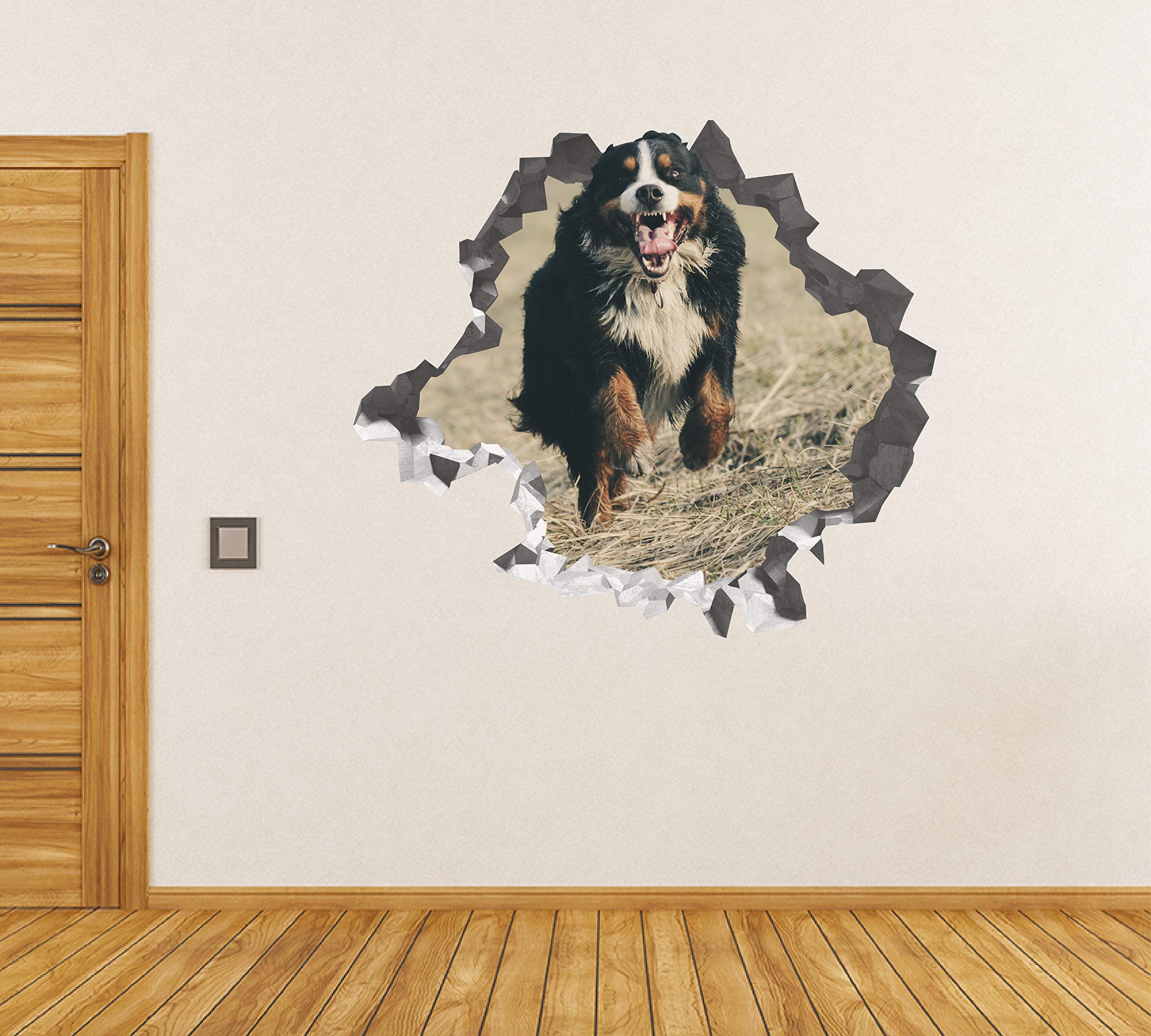 Perro Gracioso Pegatina - Calcomania Animales - Decoración de Cuartos Niños - Sticker de Cachorro - Decoración Infantil - JS366 (Grande: 102 cm x 91 cm)