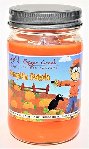 Miniatura 9 de Sugar Creek - Vela perfumada de soja y calabaza dulce crema (Jack O Lantern) - Colección de velas de Halloween  100% natural - no tóxica  Tarro