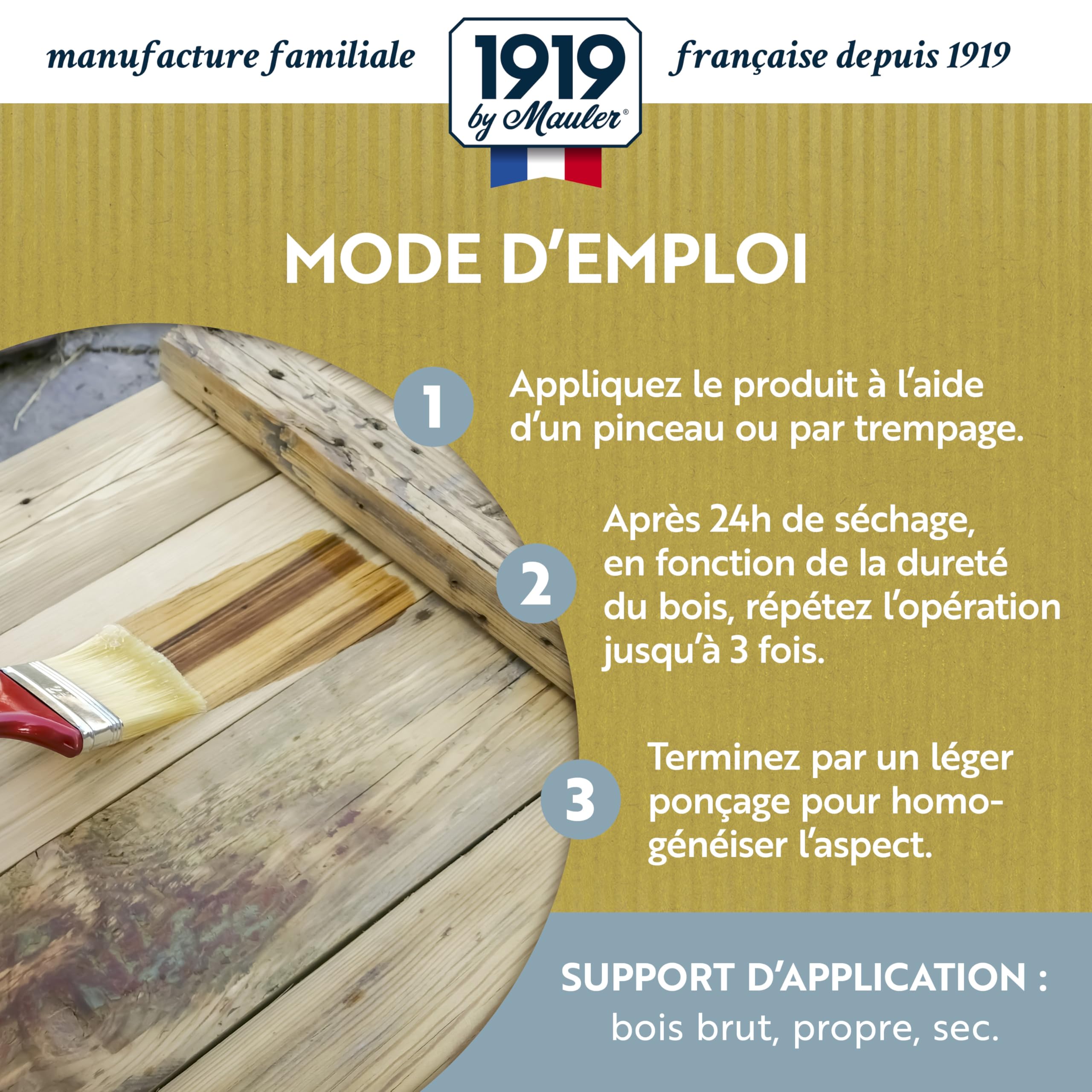 MAULER - Durcisseur bois vermoulu & pourri phase solvant - 0,5L - Solvant Ultra pénétrant - Redonne de la solidité aux bois attaqués et vétustes